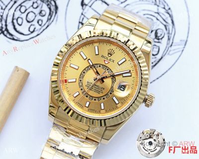 NEW UPGRADED Rolex Sky-Dweller Yellow Gold Watches 42mm